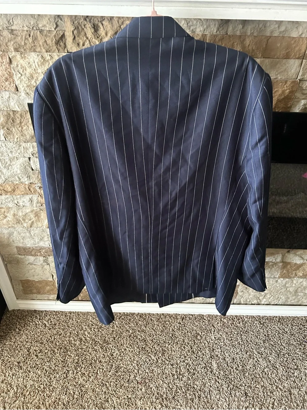 BNWT Men’s Oversized Pinstripe Blazer Navy & White Stripe Old Money